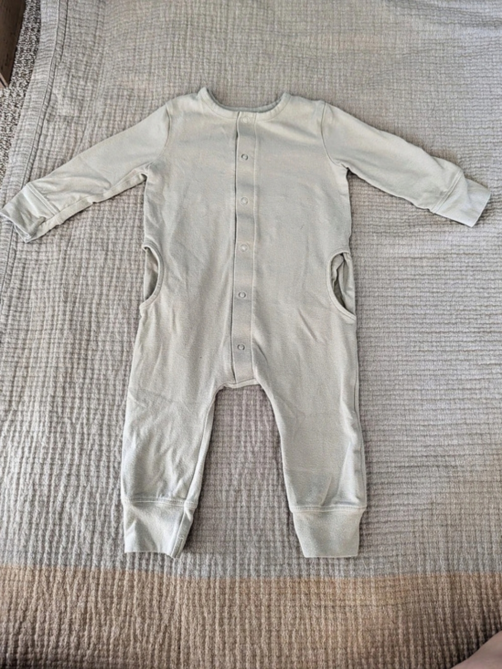 Pehr Essentials Button Romper, Light Blue, 3-6 Months